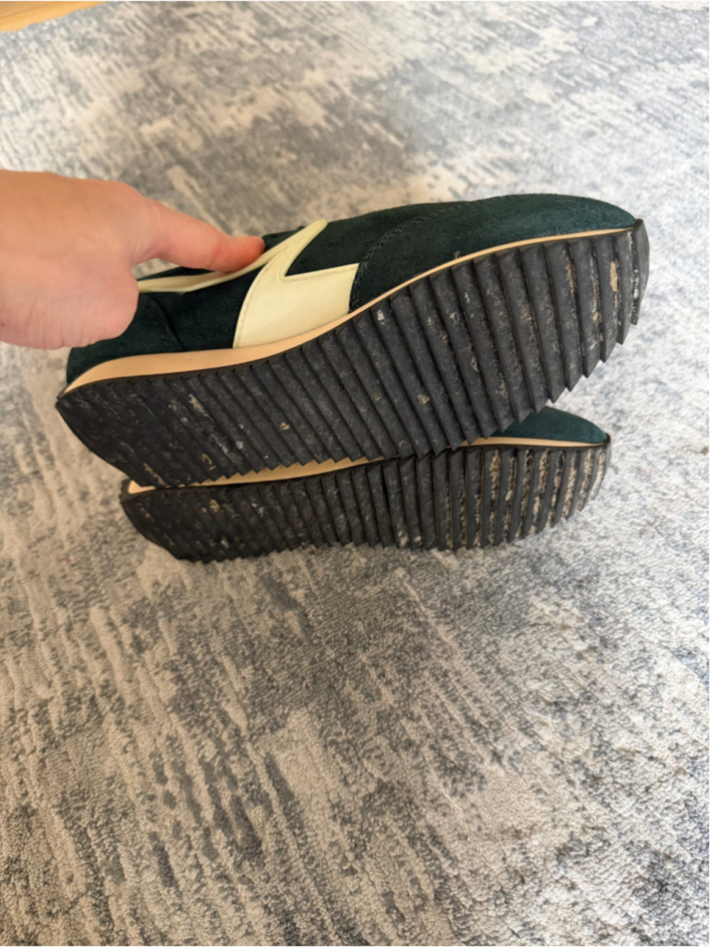rag & bone Retro Runner Green Suede Sneakers Women’s EU 38.5 US 8.5 - Picture 7 of 10